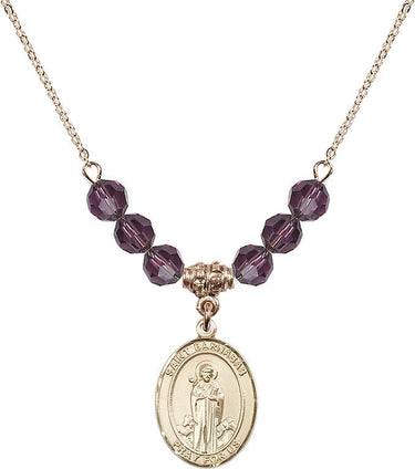 Collar con la piedra de nacimiento de San Bernabé | 1,9 cm | Cuentas de 6 mm