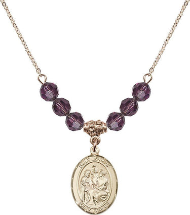 Holy Family Birthstone Necklace | 3/4 inch | 6mm Beads