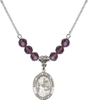 Collar de San Juan de la Cruz con piedra natal | 1,9 cm | Cuentas de 6 mm