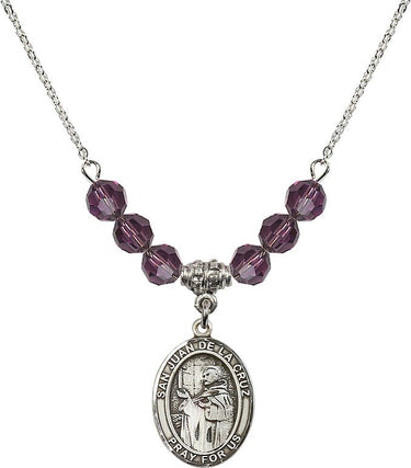 San Juan de la Cruz Birthstone Necklace | 3/4 inch | 6mm Beads