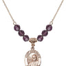 Saint John Paul II Birthstone Necklace | 3/4 inch | 6mm Beads  Amethyst 14kt Gold Filled