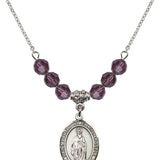Saint Bartholomew the Apostle Birthstone Necklace | 3/4 inch  Amethyst Sterling Silver