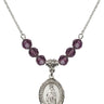 Saint Bartholomew the Apostle Birthstone Necklace | 3/4 inch  Amethyst Sterling Silver