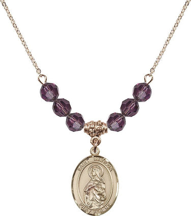 Collar de la piedra natal de Santa Matilde | 1,9 cm | Cuentas de 6 mm