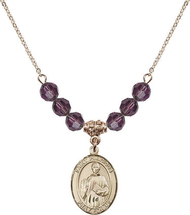 Collar con la piedra natal de San Plácido | 1,9 cm | Cuentas de 6 mm