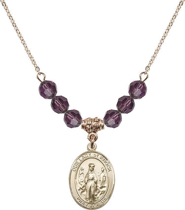 Our Lady of Knock Birthstone Necklace | 3/4 inch | 6mm Beads