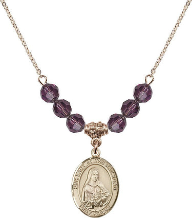 Our Lady of the Railroad Birthstone Necklace | 3/4 inch | 6mm Beads