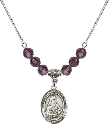 Our Lady of the Railroad Birthstone Necklace | 3/4 inch | 6mm Beads