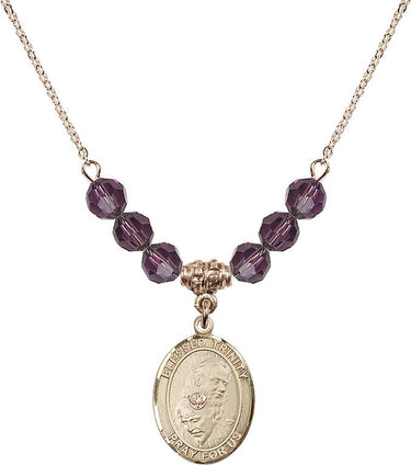 Blessed Trinity Birthstone Necklace | 3/4 inch | 6mm Beads