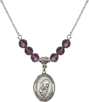 Blessed Trinity Birthstone Necklace | 3/4 inch | 6mm Beads