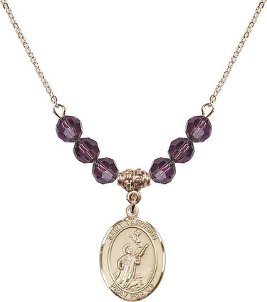 St. Tarcisius Birthstone Necklace | 3/4 inch | 6mm Beads
