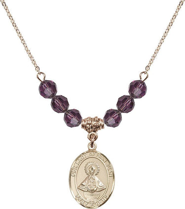 Our Lady of San Juan Birthstone Necklace | 3/4 inch | 6mm Beads