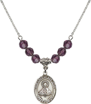 Our Lady of San Juan Birthstone Necklace | 3/4 inch | 6mm Beads