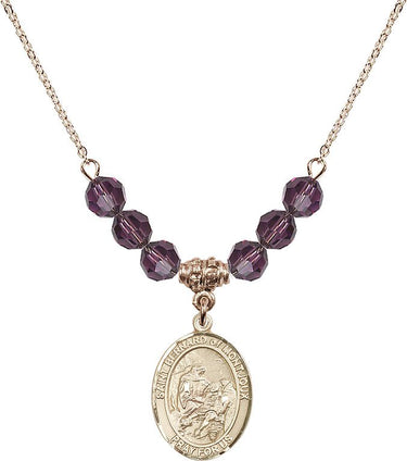 Collar con piedra natal de San Bernardo de Montjoux | 1,9 cm | Cuentas de 6 mm