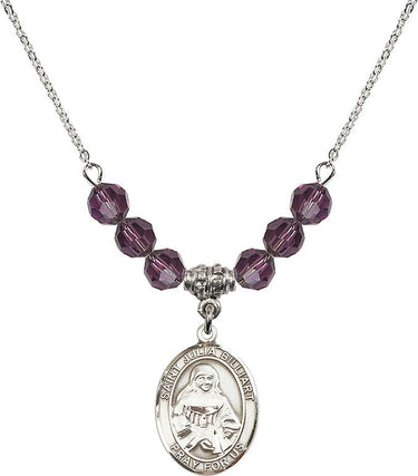 Collar con piedra de nacimiento de Santa Julia Billiart | 1.9 cm | Cuentas de 6 mm