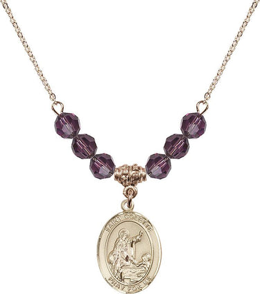 Collar de la piedra natal de Santa Colette | 1.9 cm | Cuentas de 6 mm