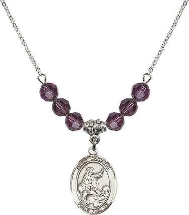 Collar de la piedra natal de Santa Colette | 1.9 cm | Cuentas de 6 mm
