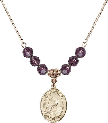 Collar de piedra natal de San Bruno | 1.9 cm | Cuentas de 6 mm