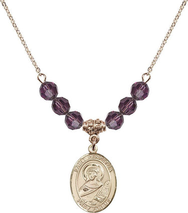 Collar con dije de la piedra natal de Santa Perpetua | 1.9 cm | Cuentas de 6 mm
