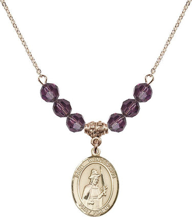 Collar de piedra natal de San Wenceslao | 1,9 cm | Cuentas de 6 mm