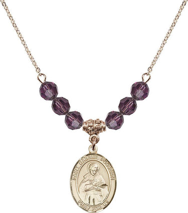 Collar con piedra natal de San Gabriel Possenti | 1,9 cm | Cuentas de 6 mm
