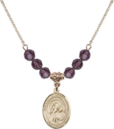 Our Lady of Good Counsel Birthstone Necklace | 3/4 inch | 6mm Beads