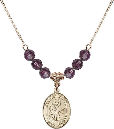 Our Lady of Mercy Birthstone Necklace | 3/4 inch | 6mm Beads