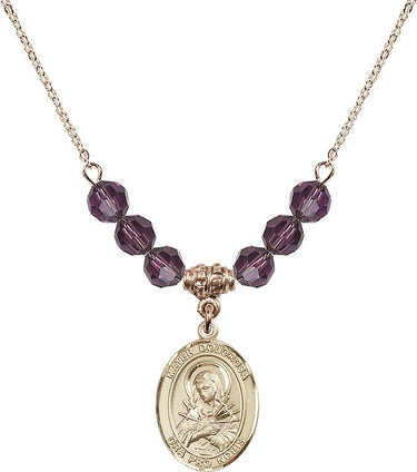 Mater Dolorosa Birthstone Necklace | 3/4 inch | 6mm Beads