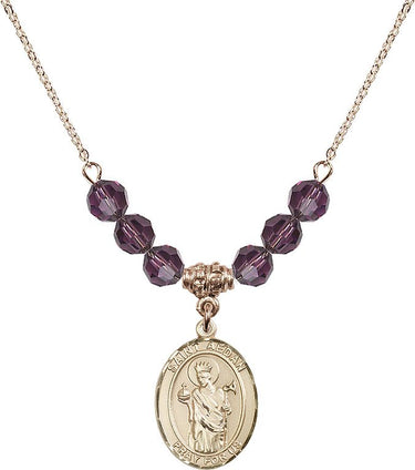 Saint Aedan of Ferns Birthstone Necklace | 3/4 inch | 6mm Beads