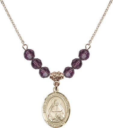 Saint Marie Magdalen Postel Birthstone Necklace | 3/4 inch | 6mm Beads
