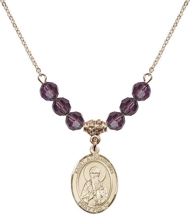 Saint Athanasius Birthstone Necklace | 3/4 inch | 6mm Beads