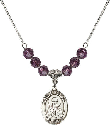 Saint Athanasius Birthstone Necklace | 3/4 inch | 6mm Beads