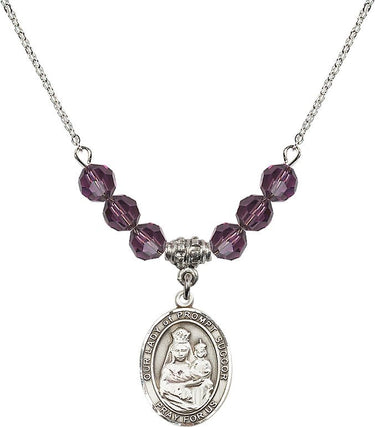 Our Lady of Prompt Succor Birthstone Necklace | 3/4 inch | 6mm Beads