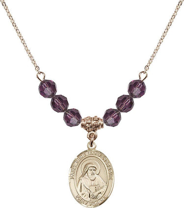 Saint Bede the Venerable Birthstone Necklace | 3/4 inch | 6mm Beads