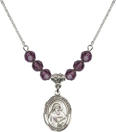 Saint Bede the Venerable Birthstone Necklace | 3/4 inch | 6mm Beads