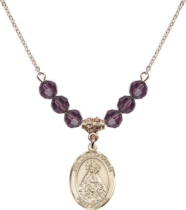Our Lady of Olives Birthstone Necklace | 3/4 inch | 6mm Beads