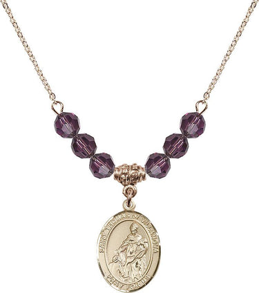 Saint Thomas of Villanova Birthstone Necklace | 3/4 inch | 6mm Beads