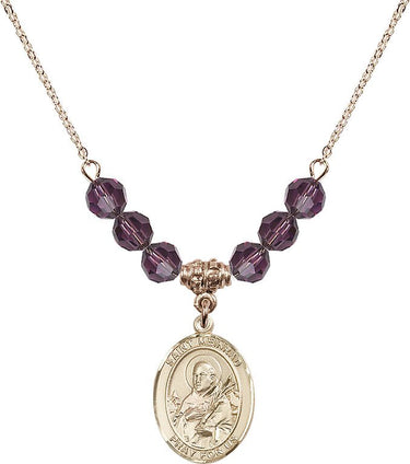 Saint Meinrad of Einsiedeln Birthstone Necklace | 3/4 inch | 6mm Beads