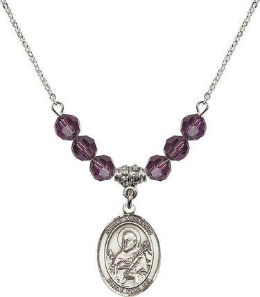 Saint Meinrad of Einsiedeln Birthstone Necklace | 3/4 inch | 6mm Beads