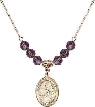 Saint Finnian of Clonard Birthstone Necklace | 3/4 inch | 6mm Beads