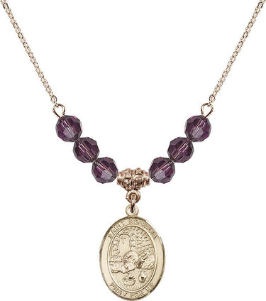Saint Rosalia Birthstone Necklace | 3/4 inch | 6mm Beads