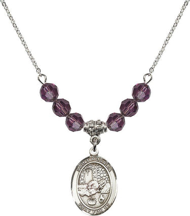 Saint Rosalia Birthstone Necklace | 3/4 inch | 6mm Beads