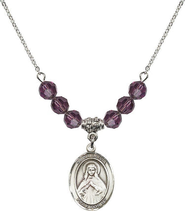 Saint Olivia Birthstone Necklace | 3/4 inch | 6mm Beads