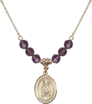 Saint Ronan Birthstone Necklace | 3/4 inch | 6mm Beads