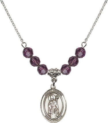 Saint Ronan Birthstone Necklace | 3/4 inch | 6mm Beads
