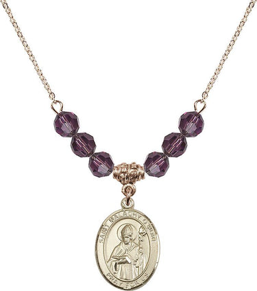 Saint Malachy O'More Birthstone Necklace | 3/4 inch | 6mm Beads