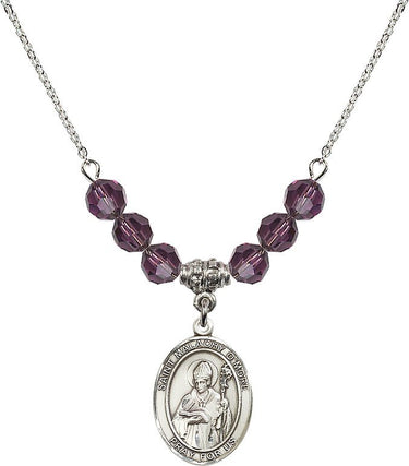 Saint Malachy O'More Birthstone Necklace | 3/4 inch | 6mm Beads