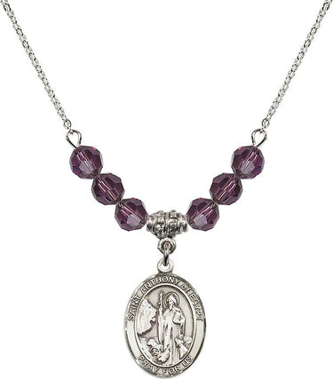 Saint Anthony of Egypt Birthstone Necklace | 3/4 inch | 6mm Beads