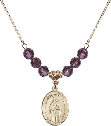 Saint Odilia Birthstone Necklace | 3/4 inch | 6mm Beads