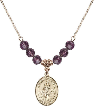 Saint Cornelius Birthstone Necklace | 3/4 inch | 6mm Beads